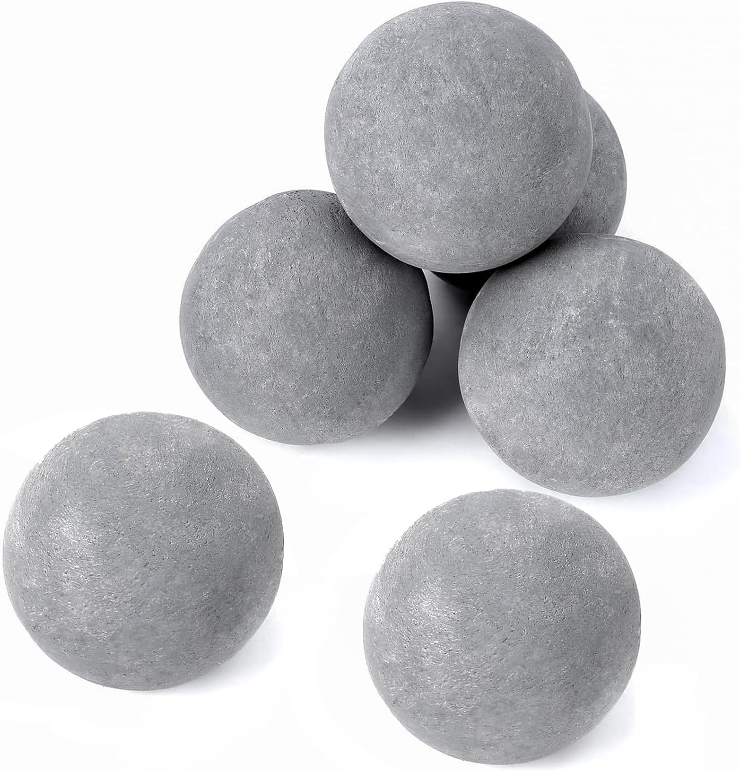 5-Inch Grey Round Ceramic Fire Balls for Fireplaces & Fire Pits