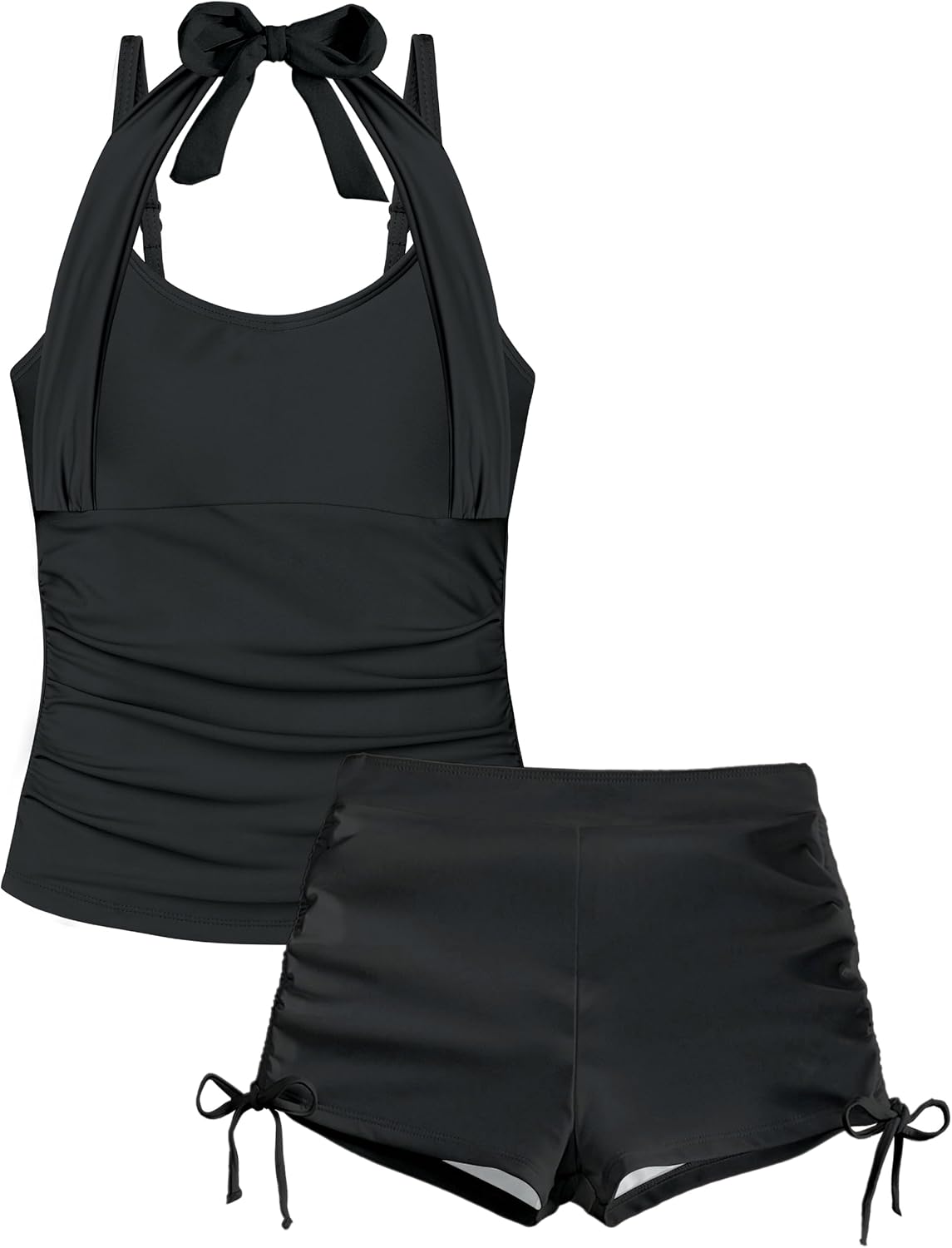 Girls Tankini Swimsuit 2 Piece Halterneck Bathing Suit for Summer