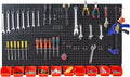 Ultrawall Pegboard Wall Organizer Black Metal Panels - 59pcs Storage