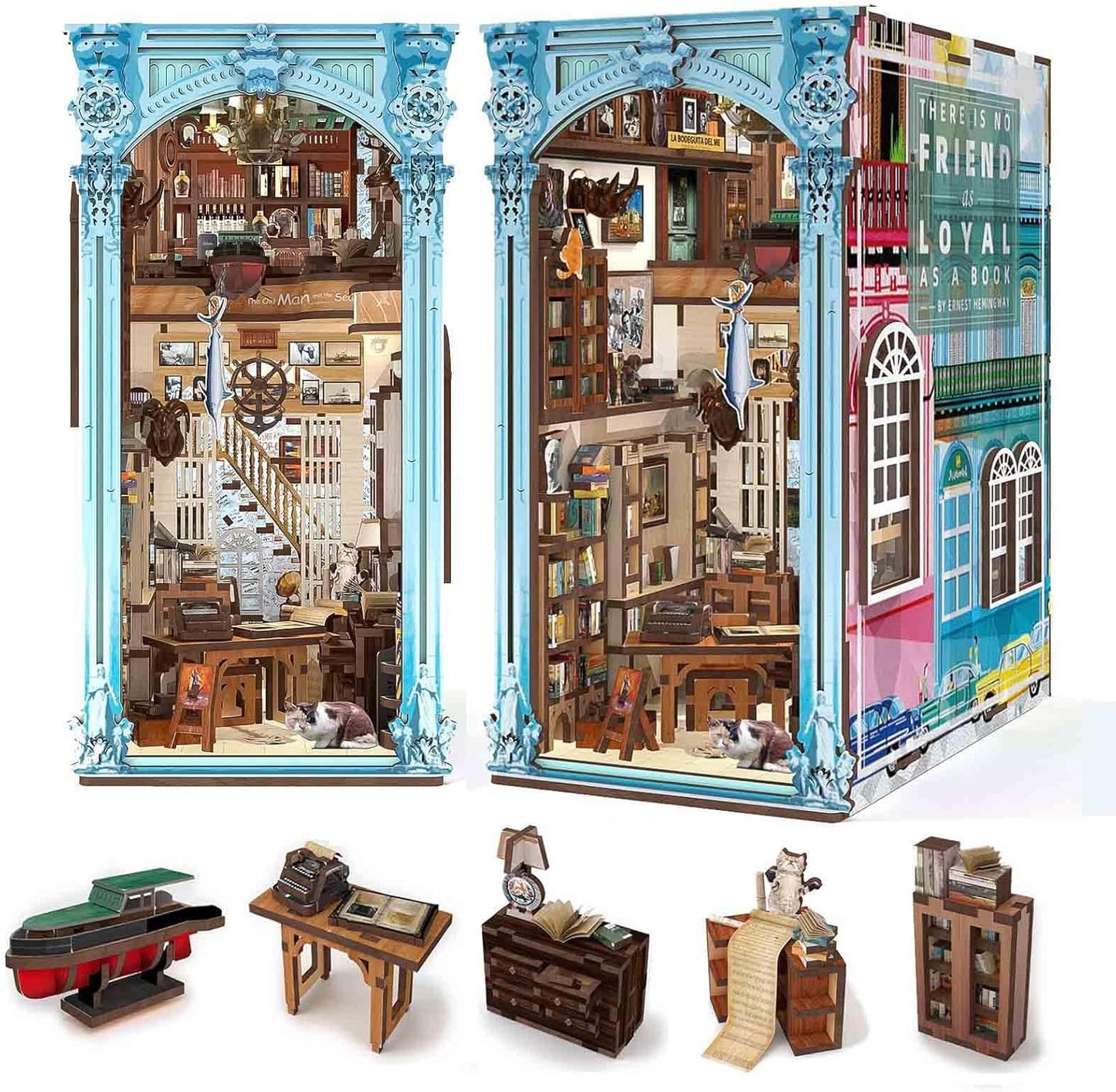 DIY Book Nook Kit for Teens and Adults - Miniature Dollhouse Decor