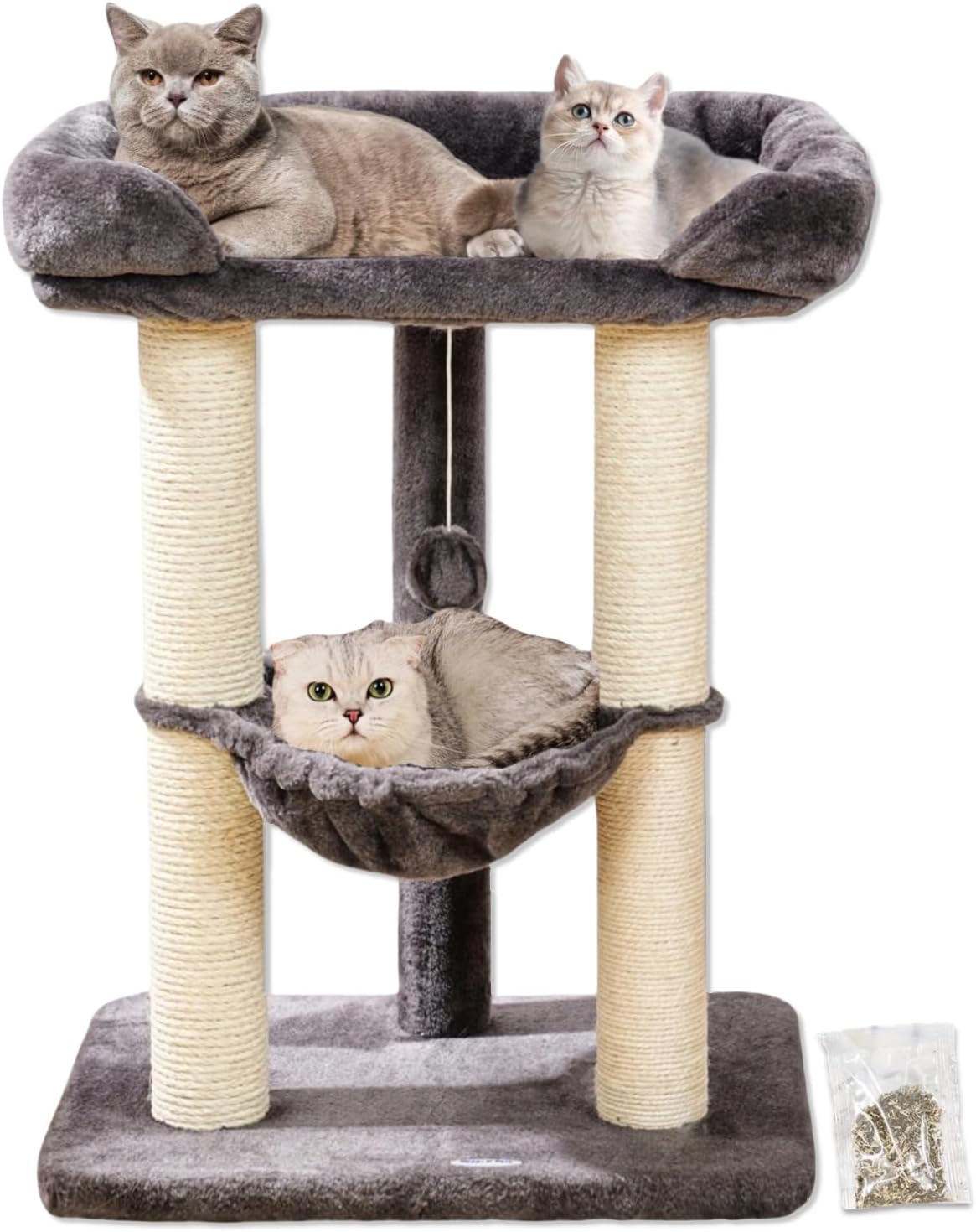Happi N Pets 28 in Cat Tree Tower for Large Cats with Hammock