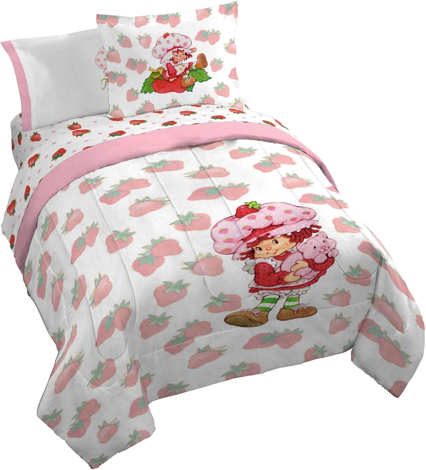Jay Franco Strawberry Shortcake Queen Comforter Set for Kids