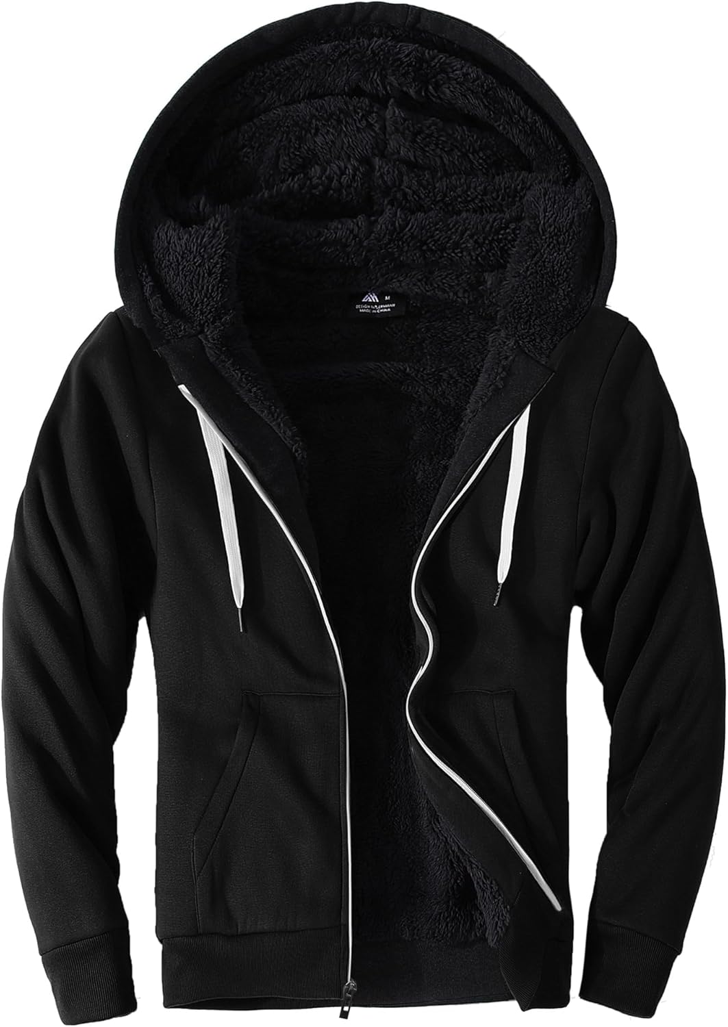 Little Beauty Fleece Hoodies for Men Winter Thick Jackets