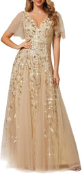Ever-Pretty Sequin V-Neck Floor-Length A-Line Dress