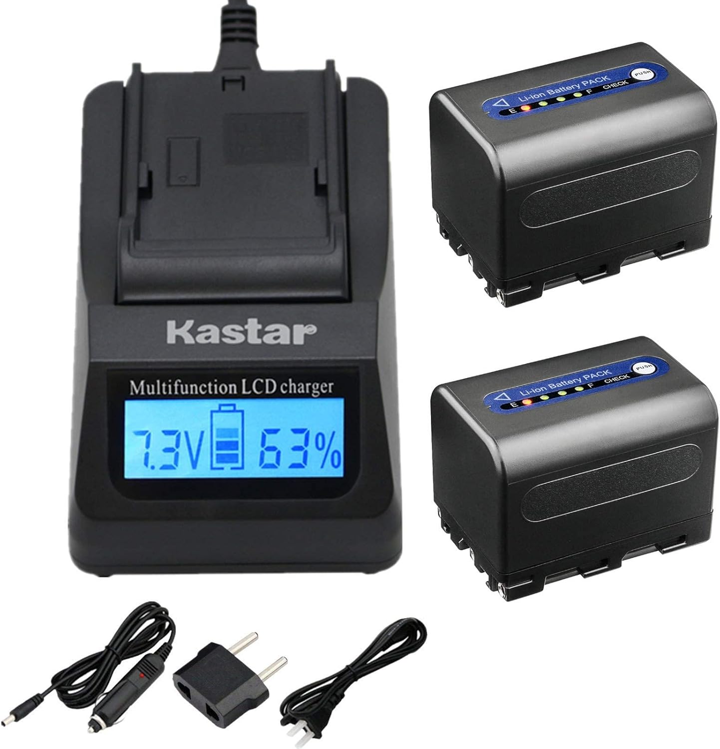 Kastar Fast Charger and Battery 2-Pack for Sony NP-QM71D