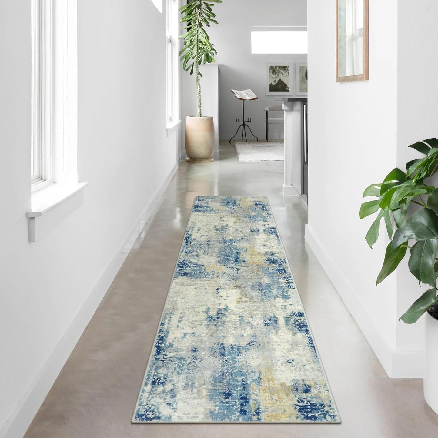 Lahome Modern Abstract Bathroom Runner Rug 2x8 for Any Space