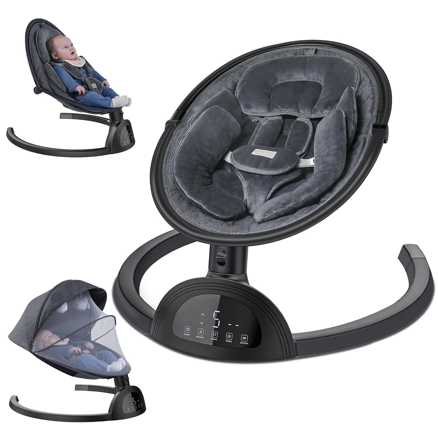 Bluetooth Baby Swing with Music Speaker - Portable & Versatile