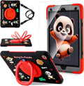 Black+Red 3D Panda Warrior Case for iPad 9th/8th/7th Gen - Rugged