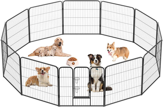 FDW Dog Playpen Kennel - Portable 12 Panel Exercise Pen