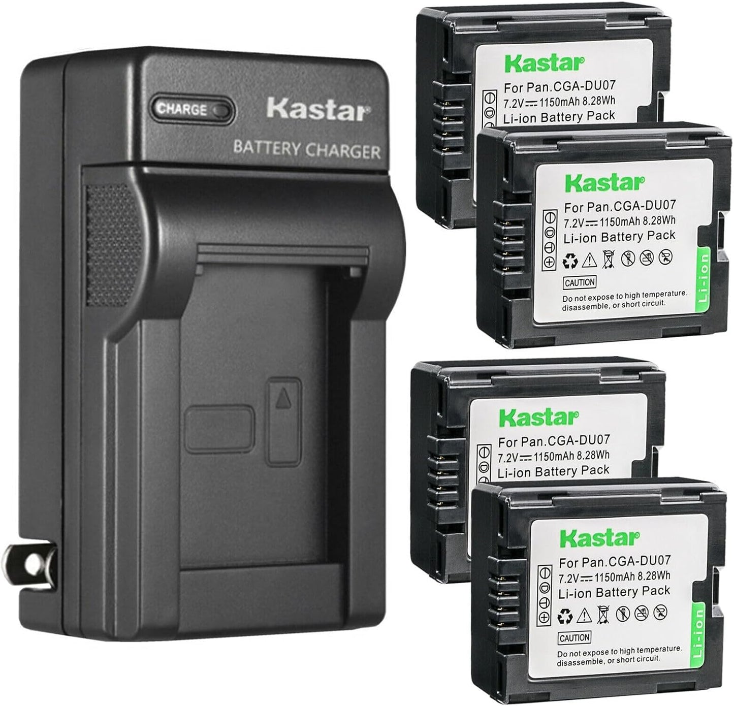 Kastar 4-Pack Battery and AC Wall Charger for Hitachi Cameras