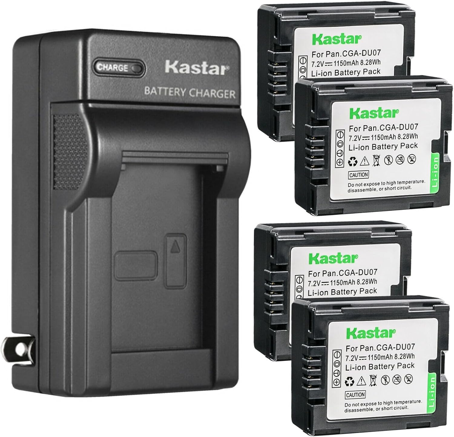 Kastar 4-Pack Battery and AC Wall Charger for Hitachi Cameras