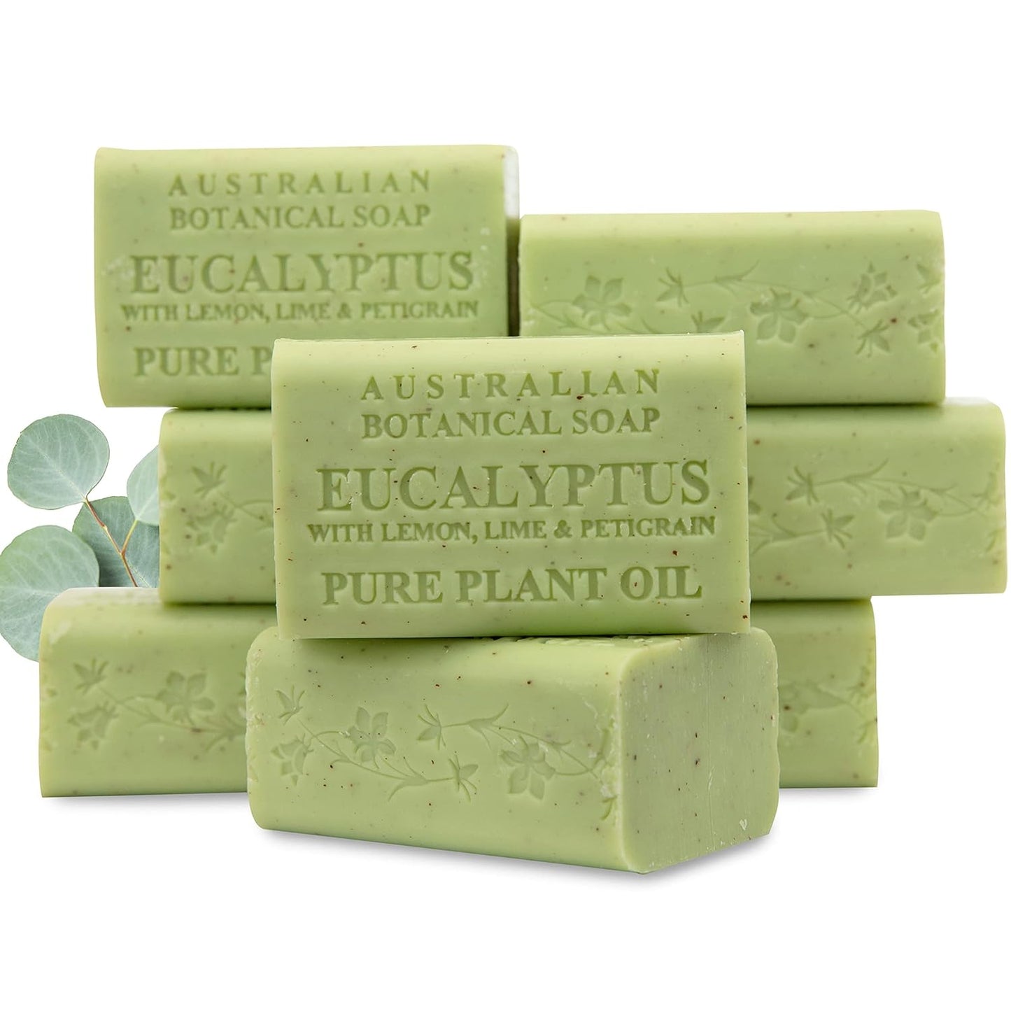 Eucalyptus Soap Bars with Lemon, Lime, and Petitgrain - 8 Pack