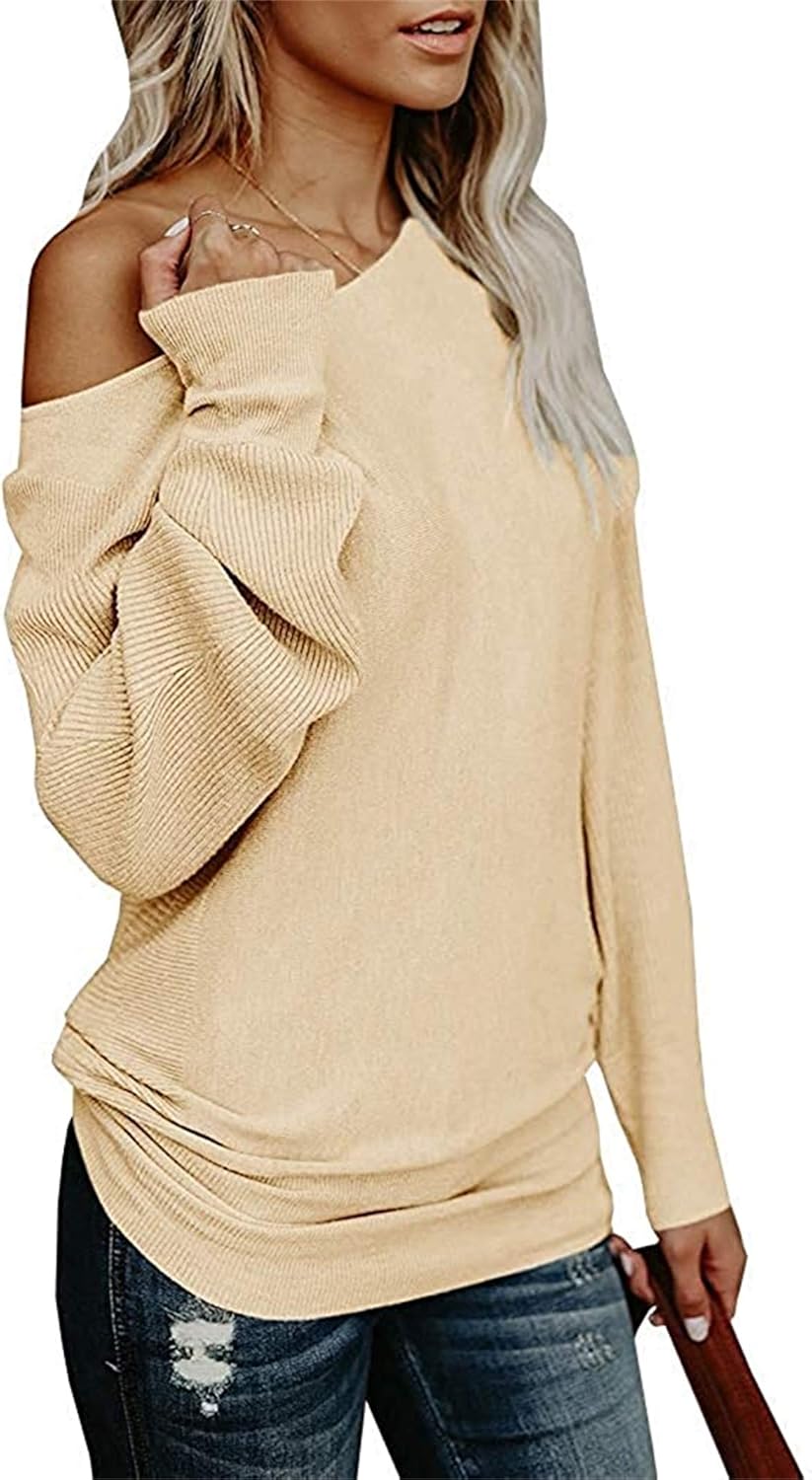UMEKO Womens Off The Shoulder Sweater for Stylish Comfort