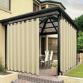 Wide Outdoor Curtains 110W x 108L Cream - Waterproof Privacy Drapes