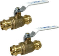 PROCURU 3/4-In Press Copper Ball Valve 2-Pack - Professional Grade
