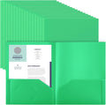 Gueevin 50 Pcs Two Pocket Plastic Folders for Letter Size - School