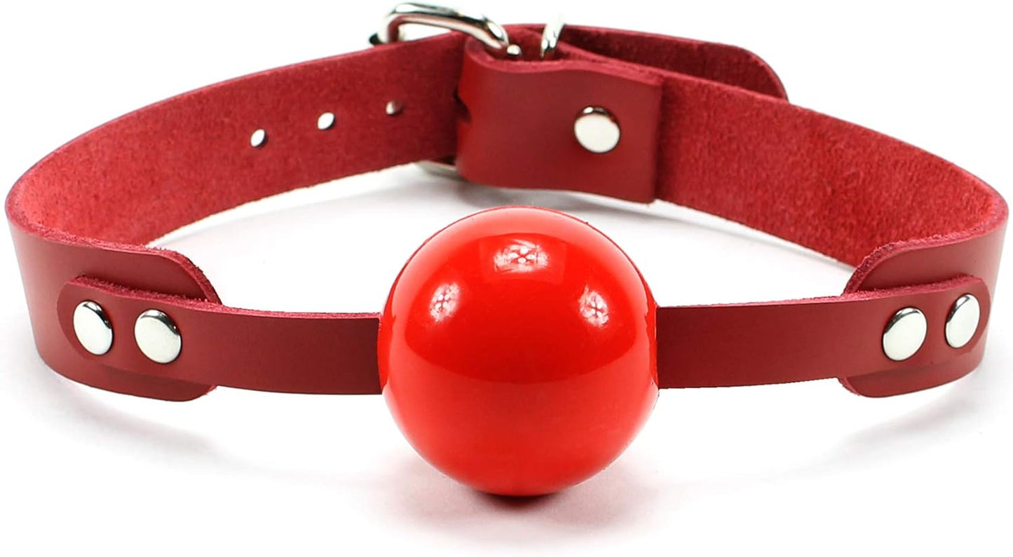 Aurora Silicone Mouth Ball with Genuine Leather Strap for Comfort