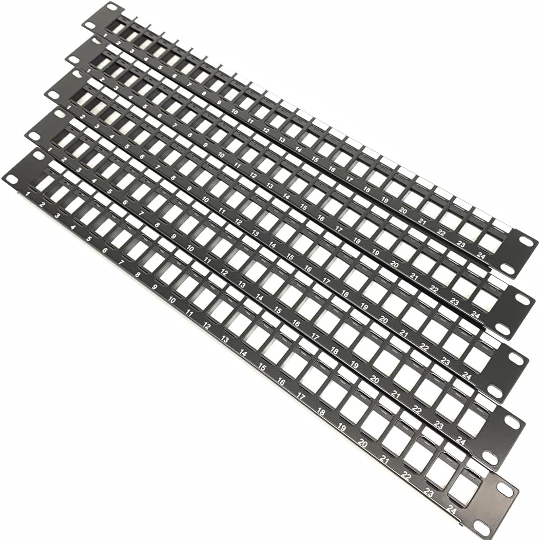 Metal Master 5 Pack 24 Port UTP Keystone Patch Panel for Versatile Use