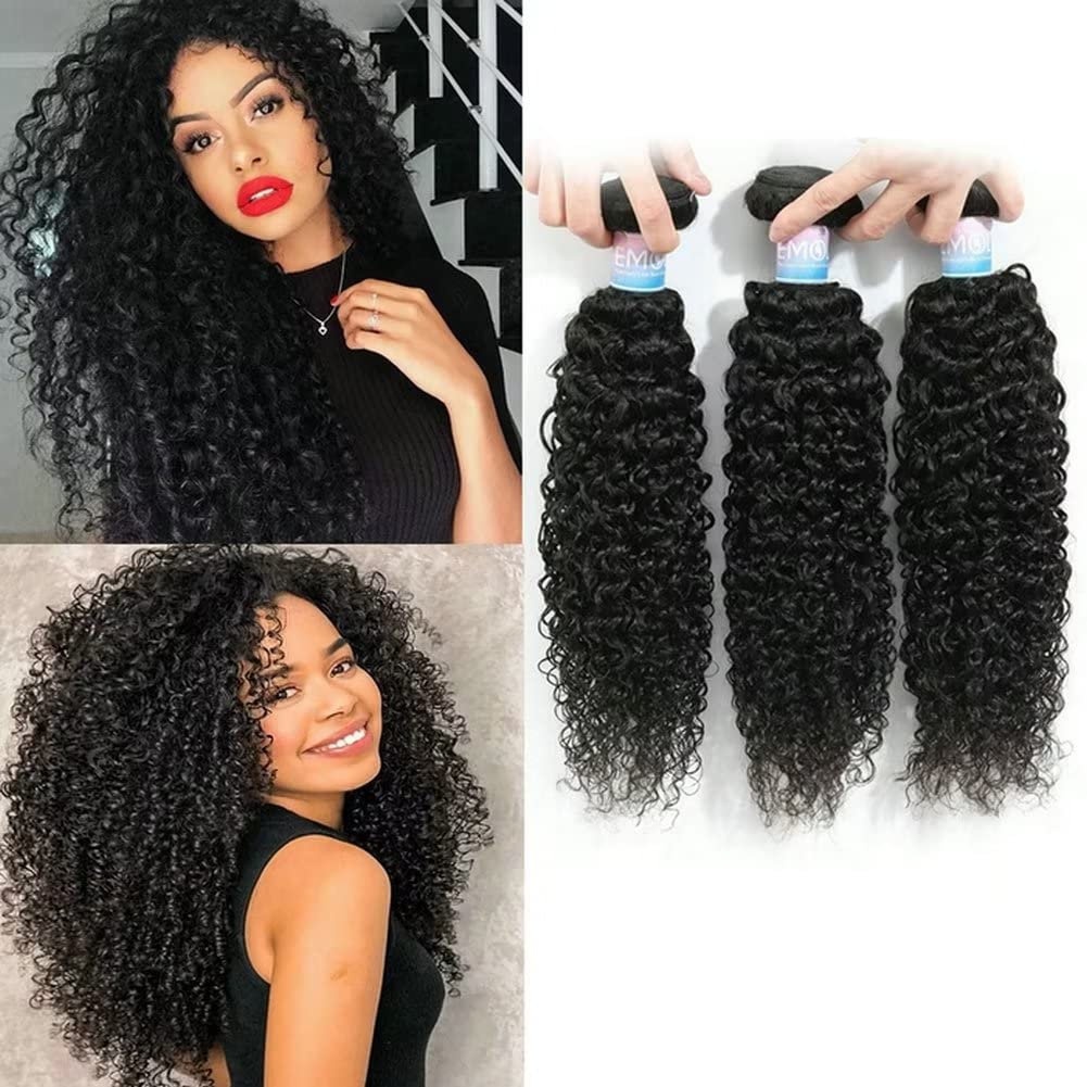 Kinky Curly Hair Extensions 14in Bundles for Full Head Look