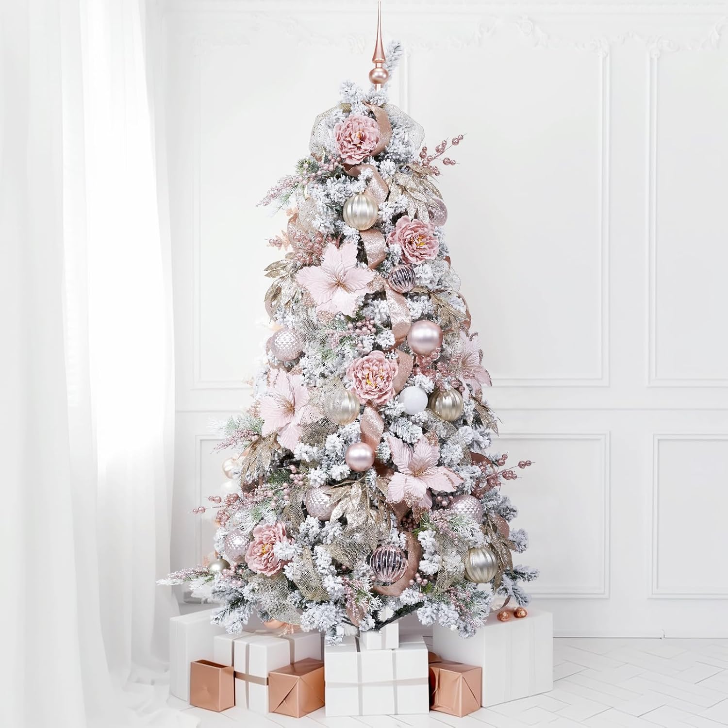 6FT Pre-lit Artificial Christmas Tree with 300 LED Lights