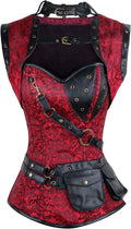 Charmian Women's Steampunk Spiral Steel Boned Overbust Corset Top