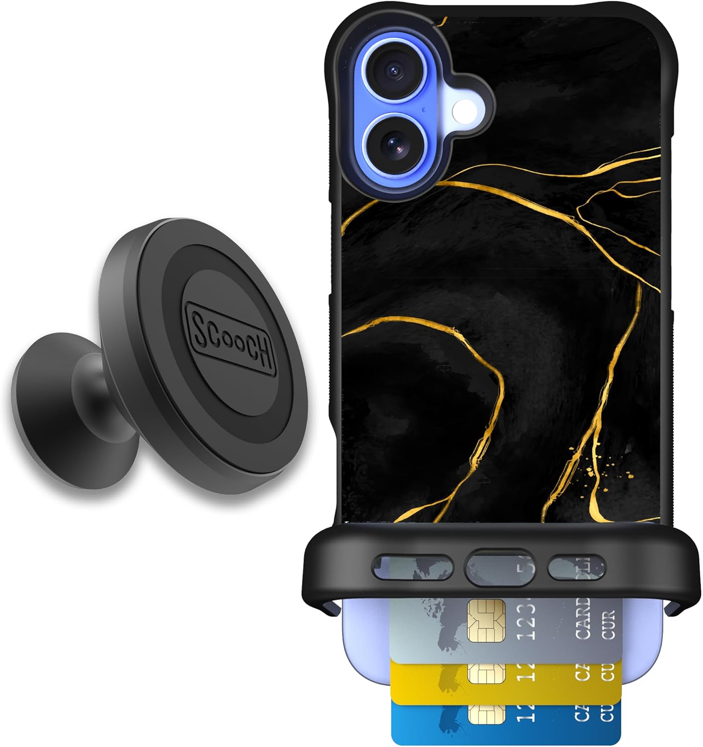 Scooch iPhone 16 Plus Case with Card Holder and Kickstand
