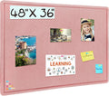 Large Bulletin Board 48 x 36 in Felt Pin Board - Foldable Pink