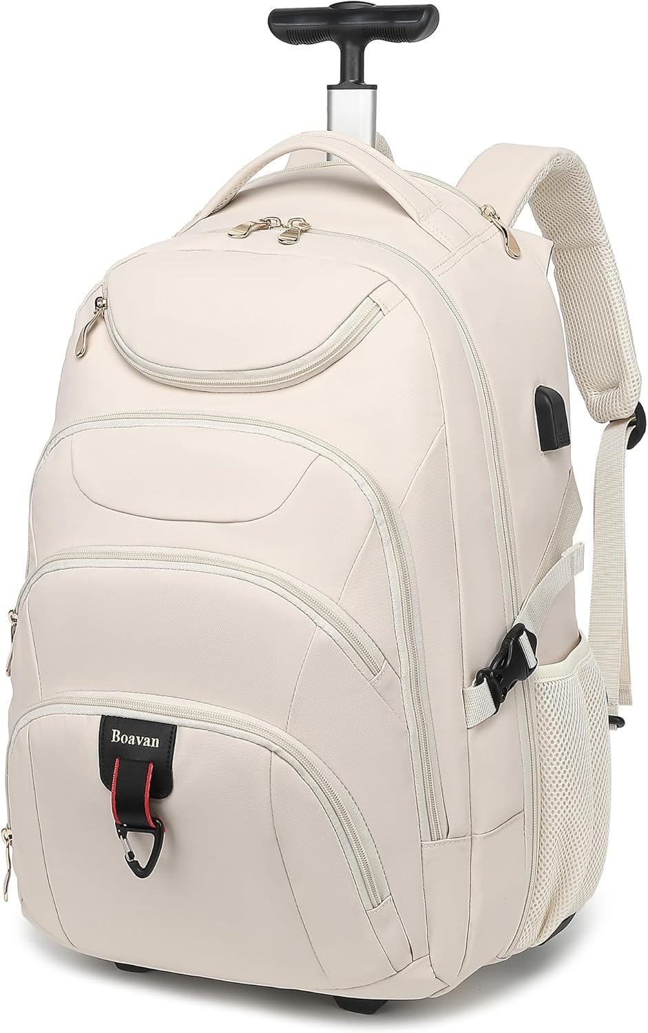 Boavan Rolling Backpack for Women - 17.3 Inch Wheeled Bag