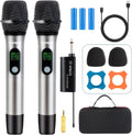 Rechargeable Wireless Microphone System - Dual UHF Handheld Mics