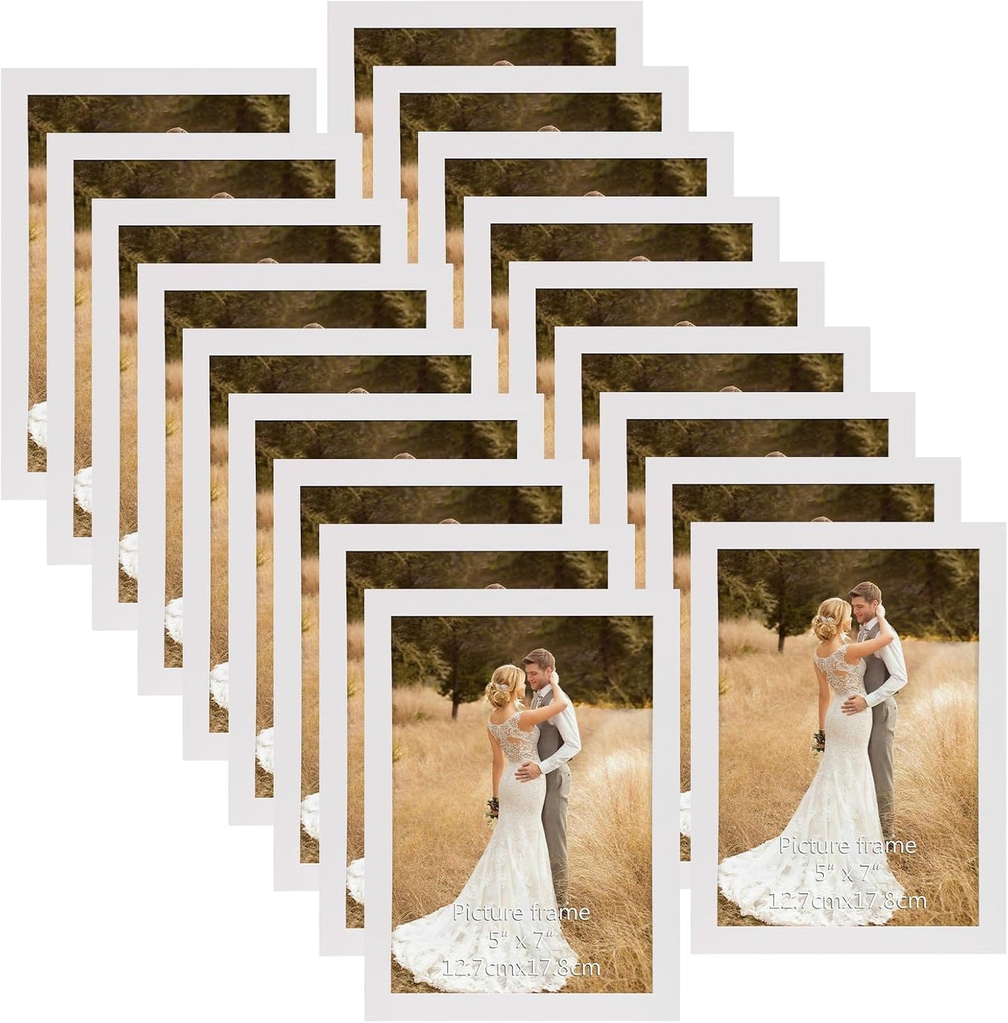 WIFTREY 5x7 Picture Frame Set of 18 for Wall or Tabletop Display
