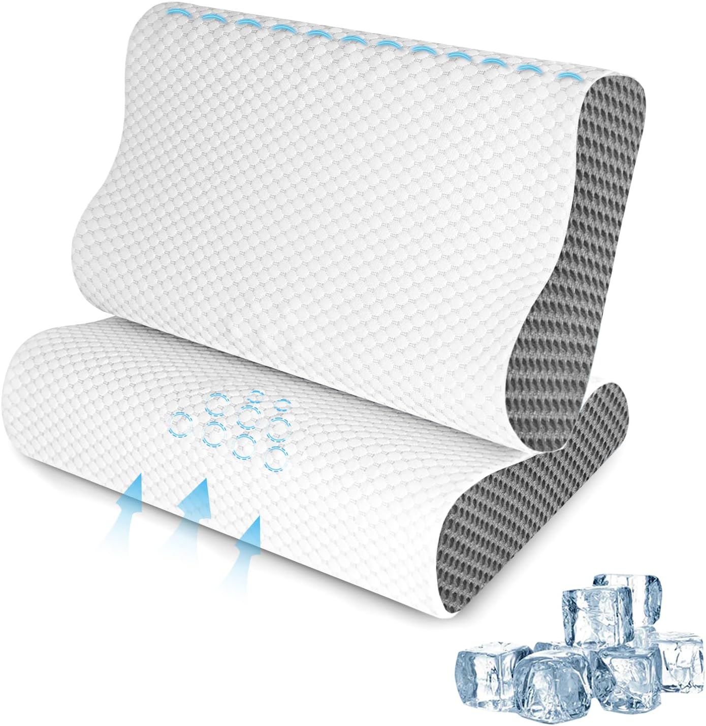 Memory Foam Pillows 2 Pack for Neck Support and Pain Relief