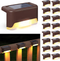 Solar Deck Lights 16 Pcs Warm White Step Lights - Long Runtime