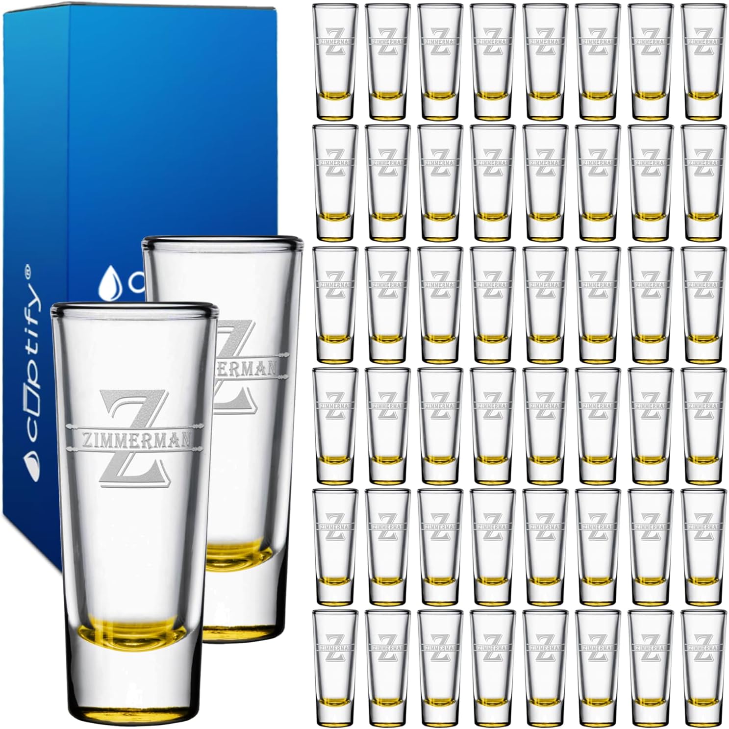 Personalized Shot Glasses Set of 50 for Weddings and Events