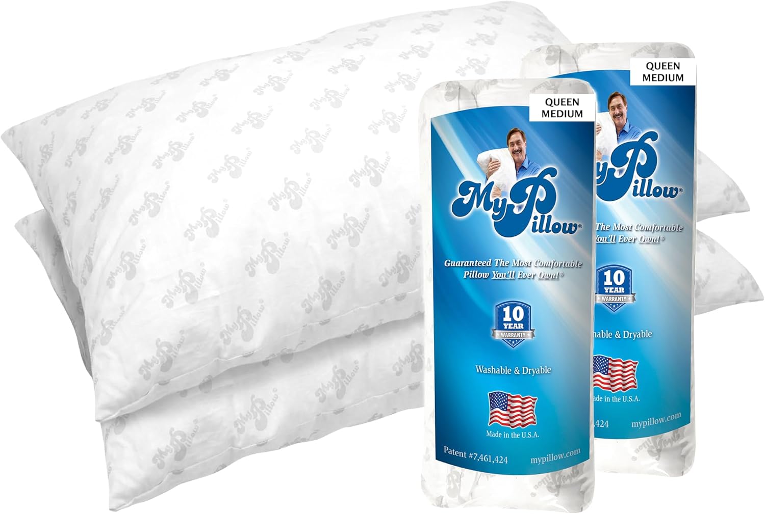 MyPillow Bedding Bed Pillows for Sleeping Queen Size Set of 2
