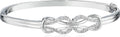 Sterling Silver Diamond Double Knot Bangle Bracelet - Timeless Sparkle