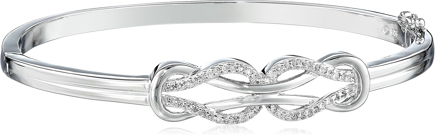 Sterling Silver Diamond Double Knot Bangle Bracelet Review