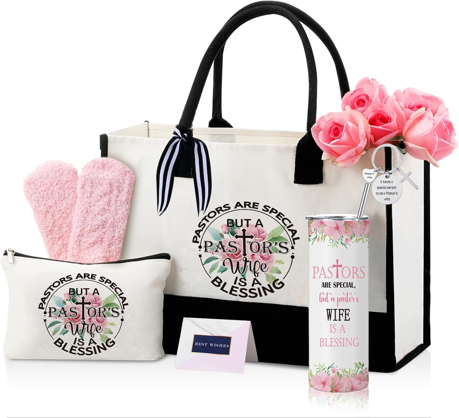 Pastor's Wife Gift Set with Tote Bag, Tumbler, and More
