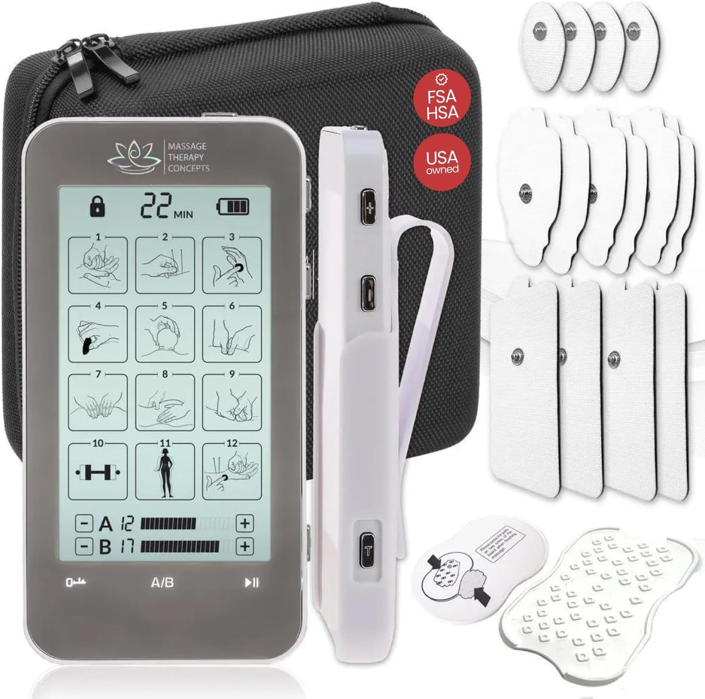 Deluxe TENS Unit Muscle Stimulator for Pain Relief & Recovery