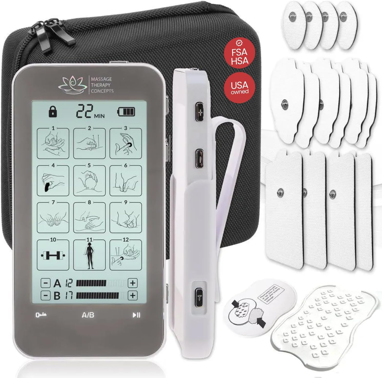 Deluxe TENS Unit Muscle Stimulator for Pain Relief & Recovery
