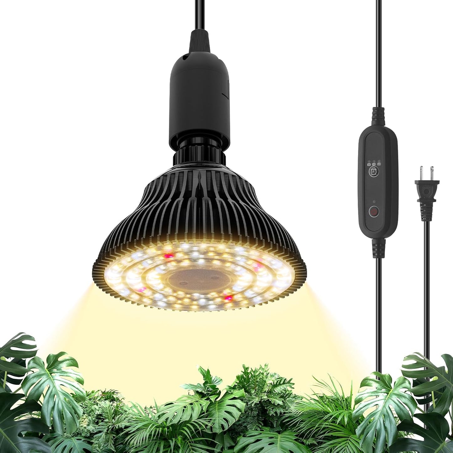 Hanging Grow Light for Indoor Plants with Timer and Lens
