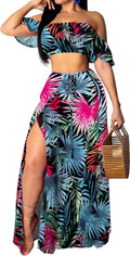 Sexy Two Piece Sets for Women Vacation Maxi Dress - Elegant Beach