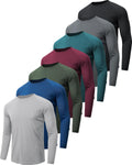 Long Sleeve Shirts for Men UPF 50+ - 7 Pack Quick Dry Workout Tees Sun