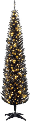 7ft Tall Pre-Lit Slim Noble Fir Artificial Christmas Tree - Slim Warm