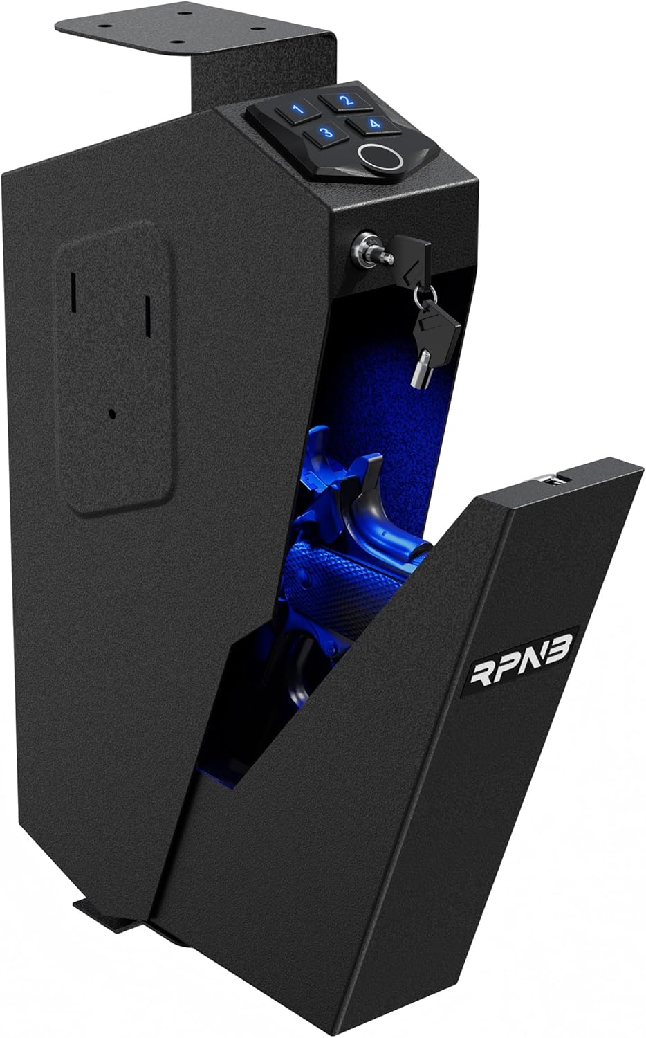 RPNB Mounted Gun Safe with Biometric Fingerprint Lock for Security