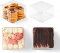 Plastic Square Dessert Cups Boxes with Lids - Clear 15oz Pack of 16