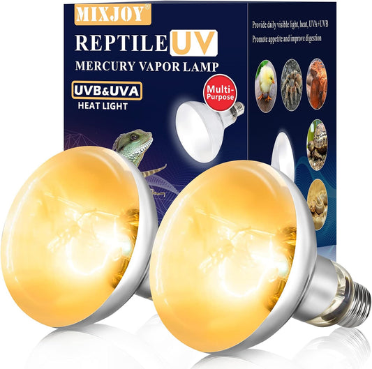 MIXJOY 2 Pack 100W Reptile Heat Lamp Bulb for Healthy Pets