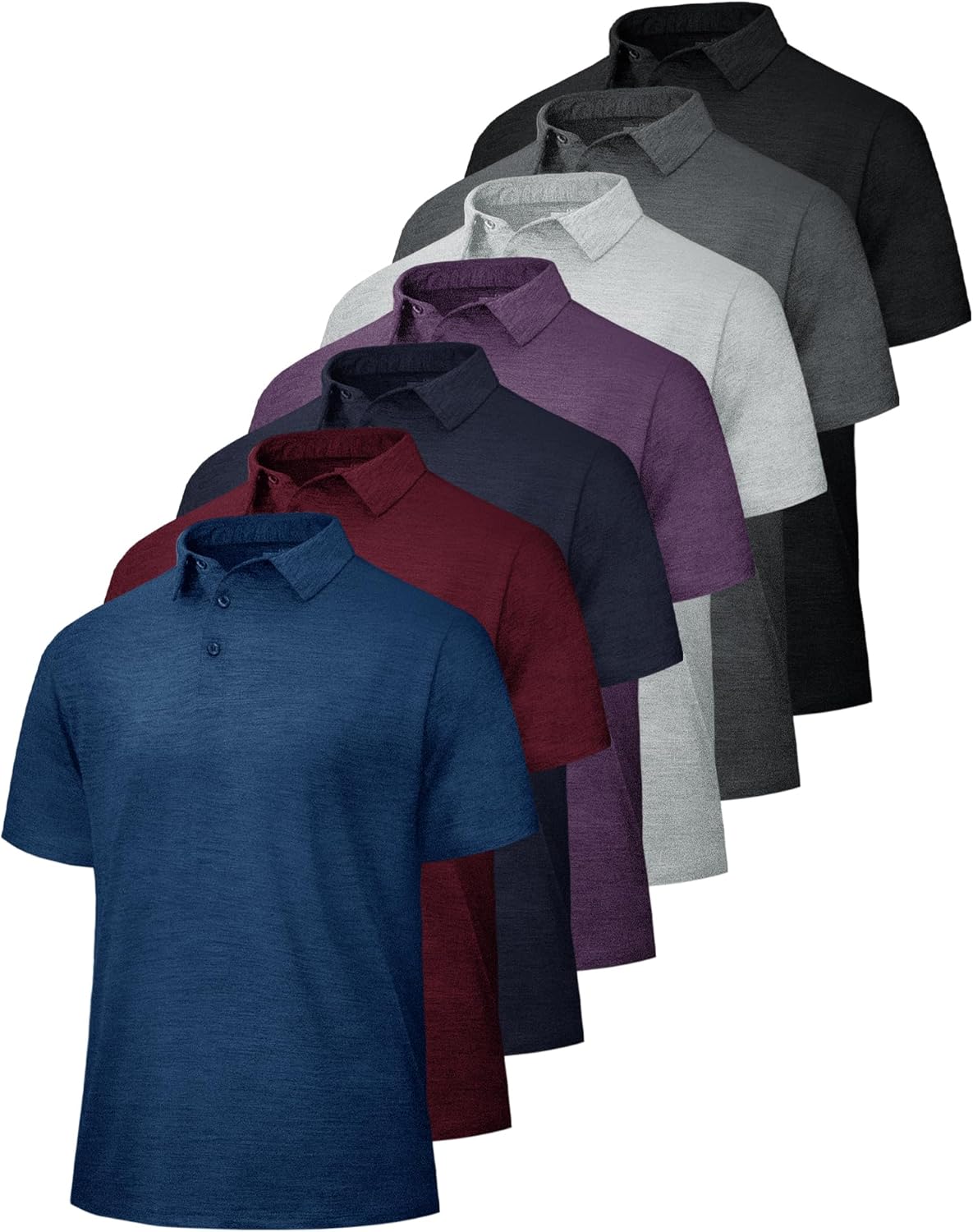 5 Pack Polo Shirts for Men - Quick Dry Performance Golf Wear