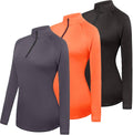 Womens Dry-Fit 3 Pack Quarter Zip & Full Zip Hoodie - Versatile Real