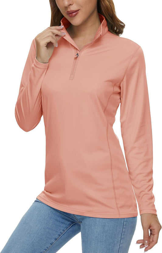 MAGCOMSEN Women's Long Sleeve 1/4 Zip UV Protection Shirt