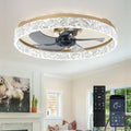 Depuley LED 20-in Low Profile Ceiling Fan with Light - Modern Flush